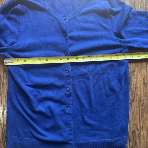 Charter Club Women's Cardigan Button Royal Blue Size Extra Large Soft Casual - Picture 4 of 10